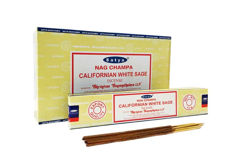 Satya Californian White Sage Incense Sticks (Cleansing + Protection)