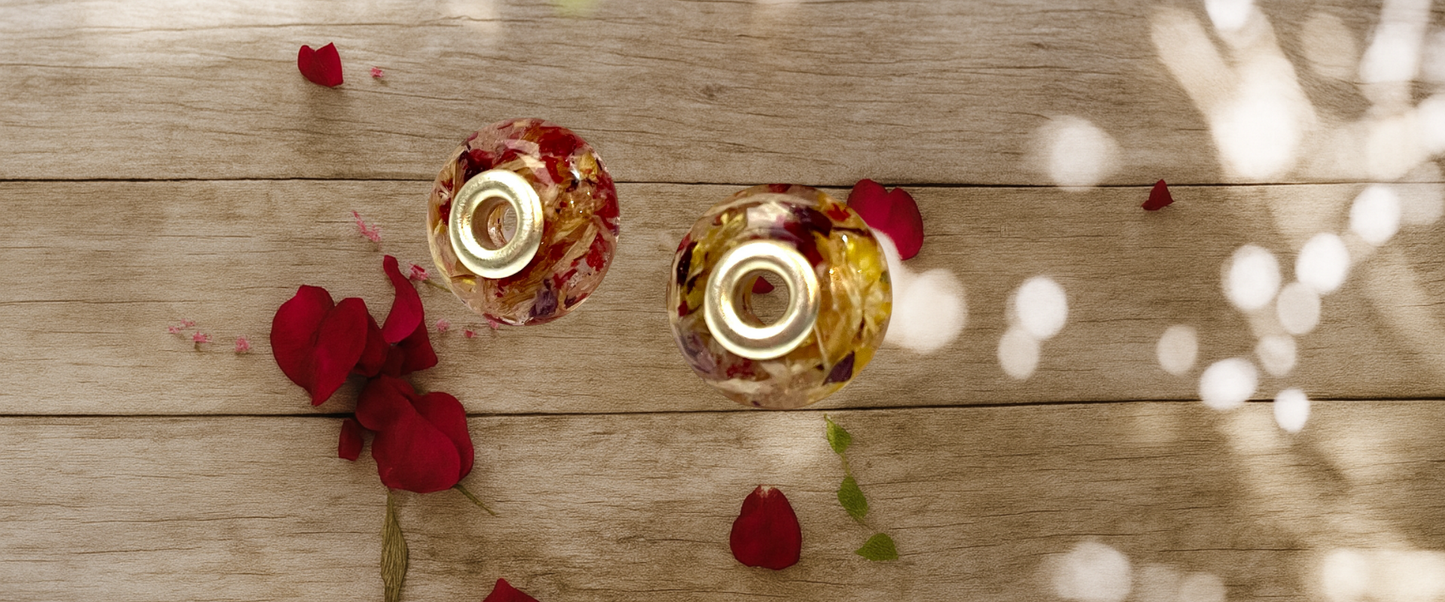 Flower Preservation Pandora-Style Bead | Round or Faceted Resin Charm | Wedding & Memorial Keepsake