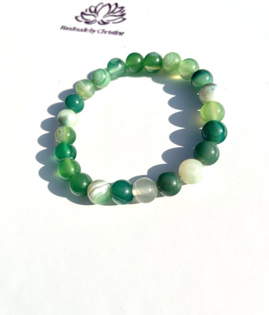 Green Stripe Agate Bracelet – Curated by Christine