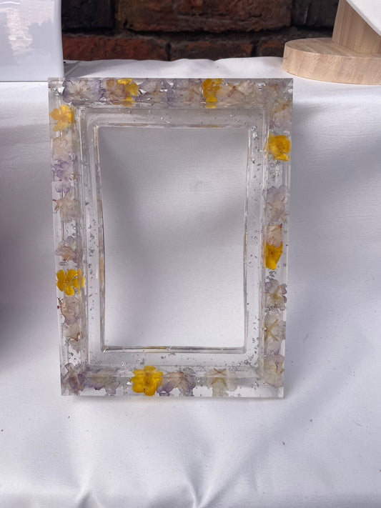 Handmade Resin Picture Frame with Dried Flowers – Custom Keepsake Gift | Memories by Christine