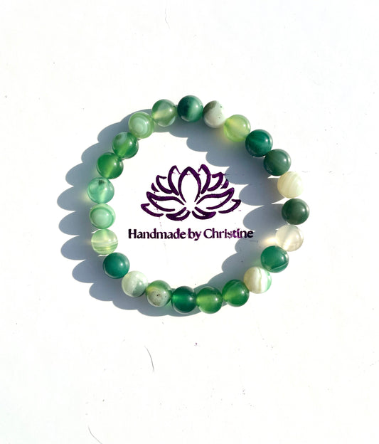 Green Stripe Agate Bracelet – Curated by Christine