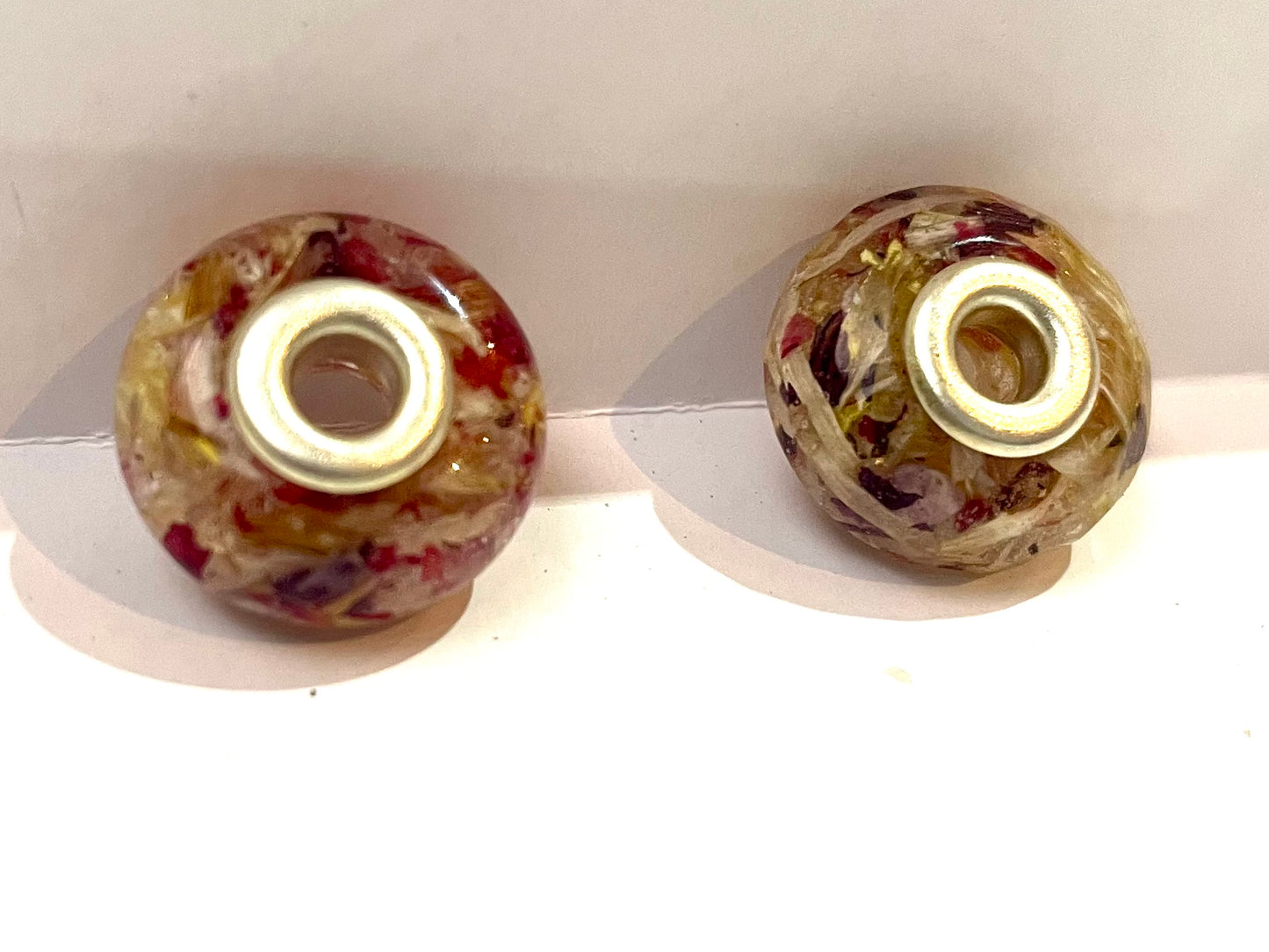 Flower Preservation Pandora-Style Bead | Round or Faceted Resin Charm | Wedding & Memorial Keepsake
