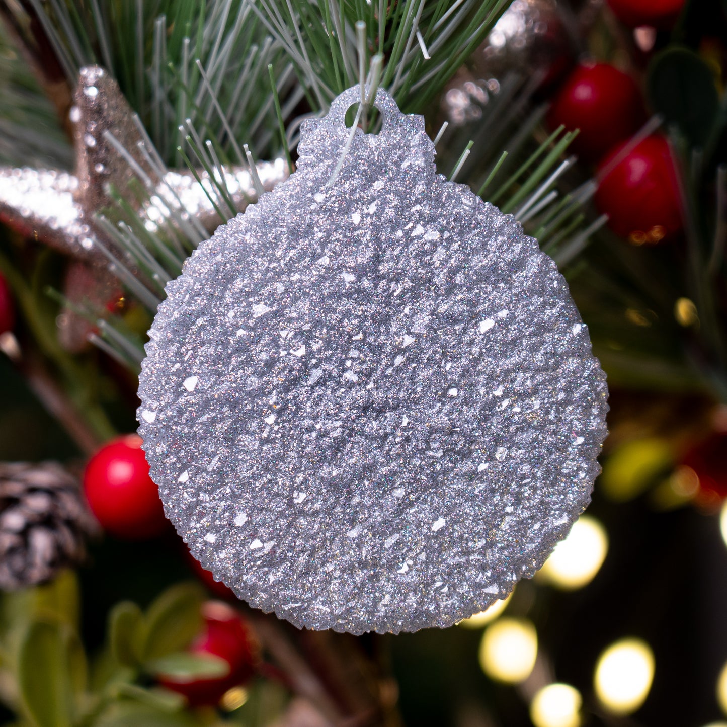Handmade Druzy Resin Christmas Ornament - Classic Bauble – Custom Colours Available