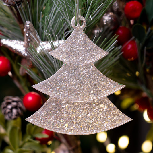 Handmade Druzy Resin Christmas Ornament -Christmas Tree – Custom Colours Available