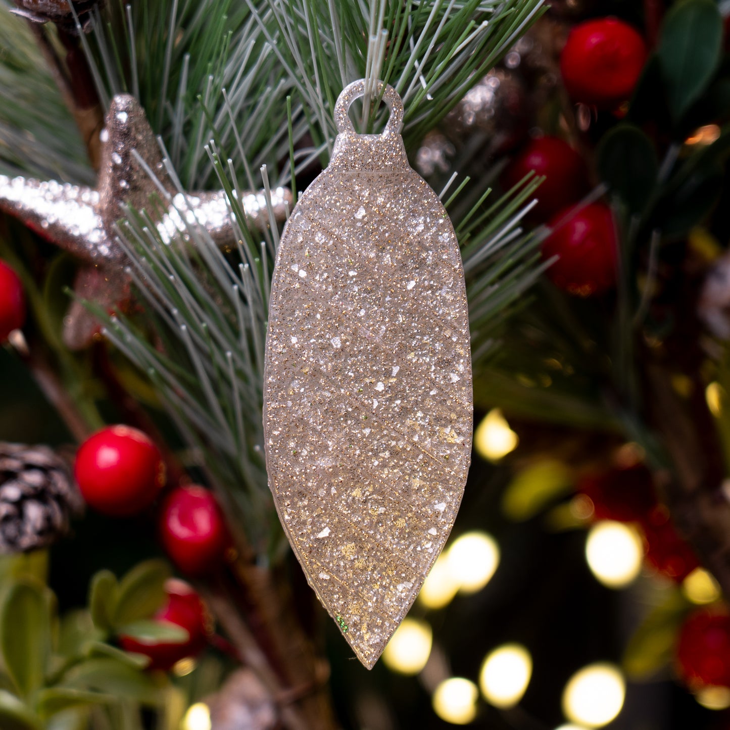 Handmade Druzy Resin Christmas Ornament - Winter Icicle – Custom Colours Available