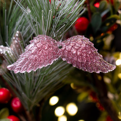 Handmade Druzy Resin Christmas Ornament - Wings – Custom Colours Available