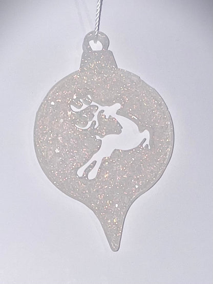 Handmade Druzy Resin Christmas Ornament - Reindeer – Custom Colours Available