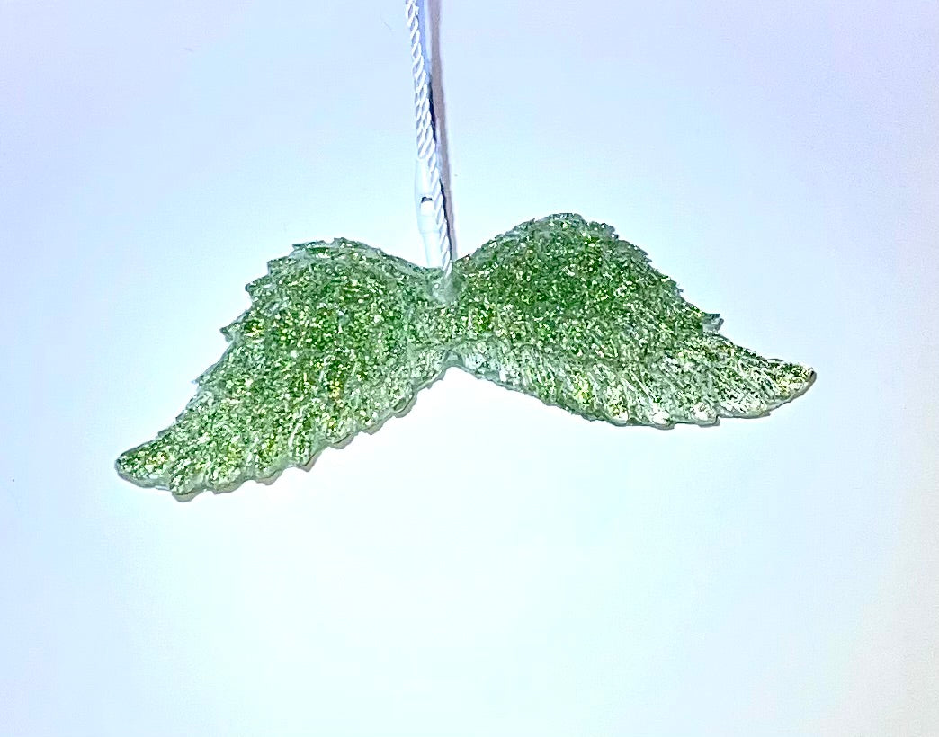 Handmade Druzy Resin Christmas Ornament - Wings – Custom Colours Available