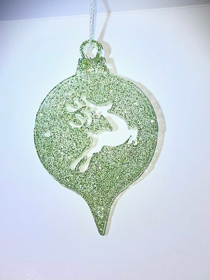 Handmade Druzy Resin Christmas Ornament - Reindeer – Custom Colours Available