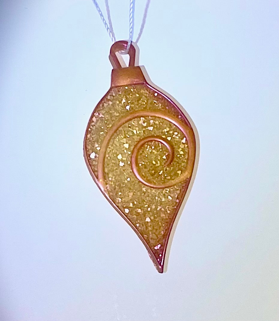 Handmade Druzy Resin Christmas Ornament - Twilight Swirl – Custom Colours Available