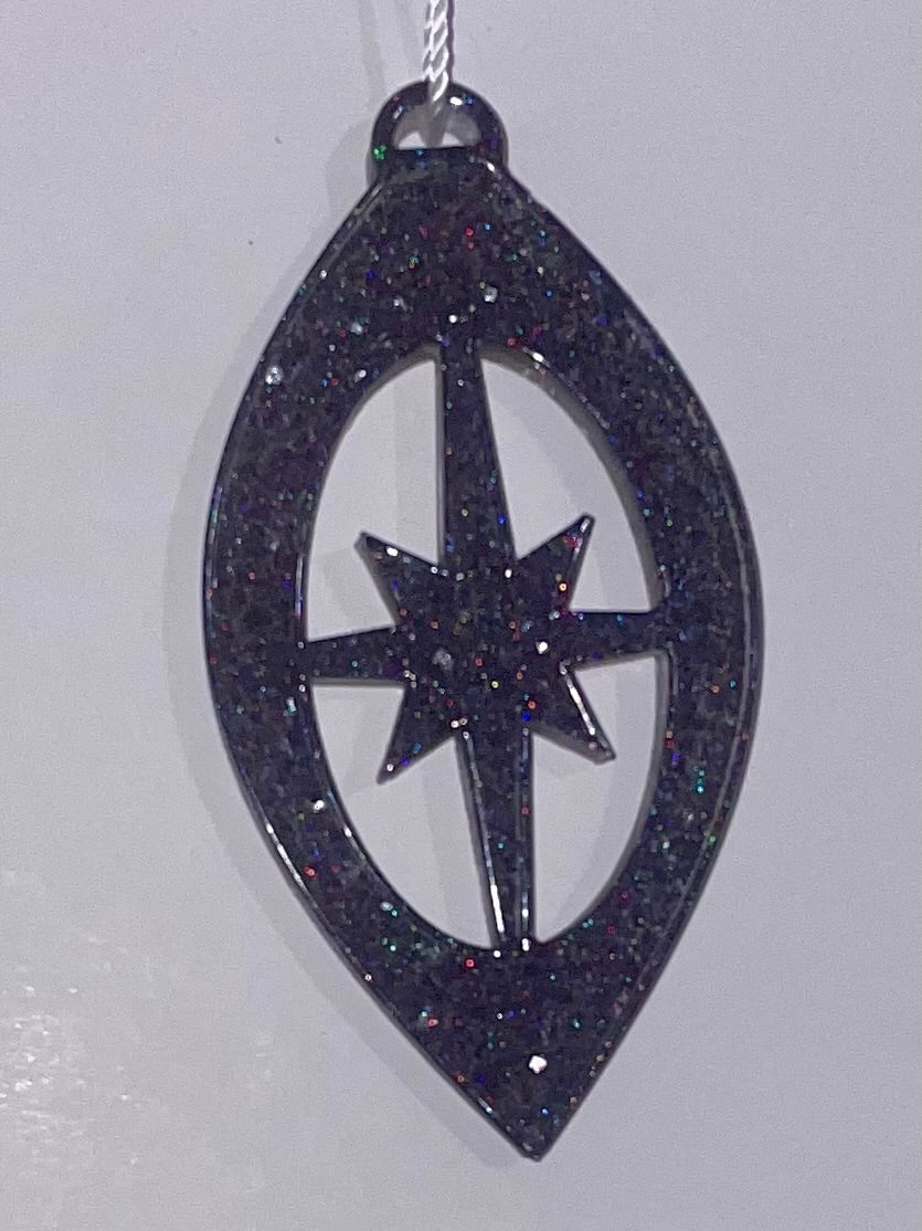 Handmade Druzy Resin Christmas Ornament - Star of Wonder – Custom Colours Available