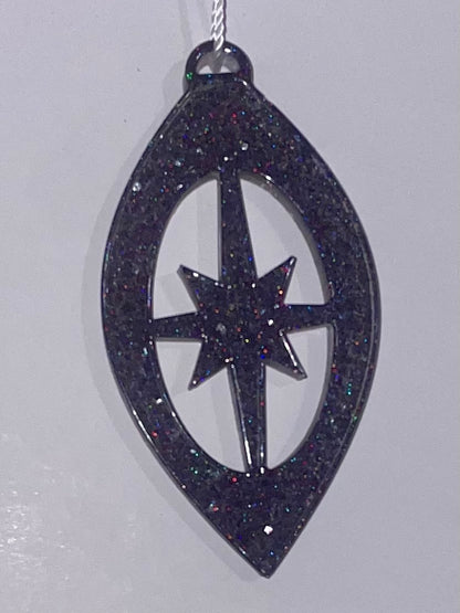 Handmade Druzy Resin Christmas Ornament - Star of Wonder – Custom Colours Available