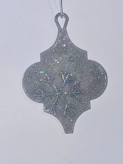 Handmade Druzy Resin Christmas Ornament - Snow Crystal – Custom Colours Available