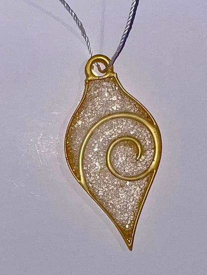 Handmade Druzy Resin Christmas Ornament - Twilight Swirl – Custom Colours Available