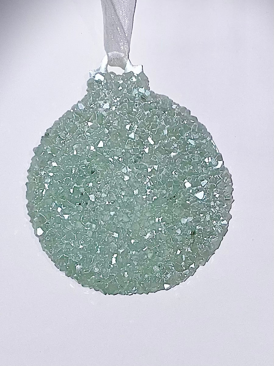 Handmade Druzy Resin Christmas Ornament - Classic Bauble – Custom Colours Available