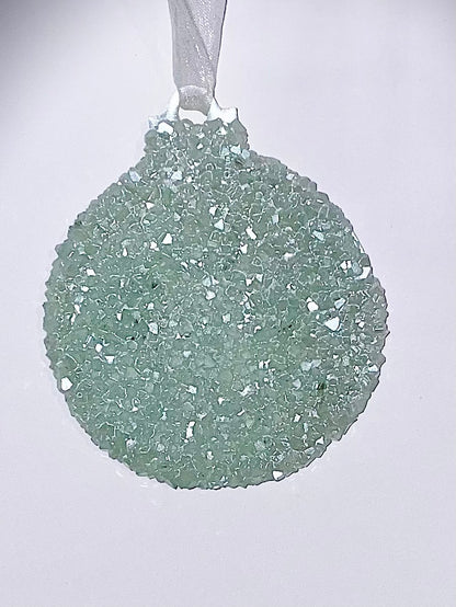 Handmade Druzy Resin Christmas Ornament - Classic Bauble – Custom Colours Available