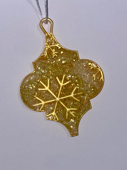 Handmade Druzy Resin Christmas Ornament - Snow Crystal – Custom Colours Available