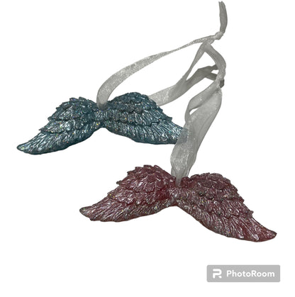 Personalised Resin Angel Wing Memorial Decoration – Christmas Keepsake with Ashes or Hair