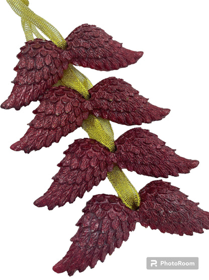 Personalised Resin Angel Wing Memorial Decoration – Christmas Keepsake with Ashes or Hair