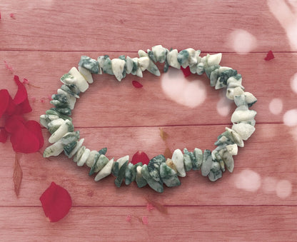 Crystal Intention Bracelet – Moss Agate (Harmony & Balance)