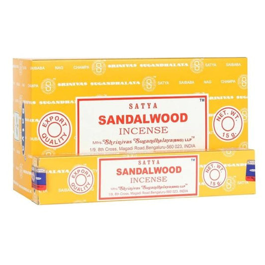 Satya Sandalwood Incense Sticks (Calm + Focus)