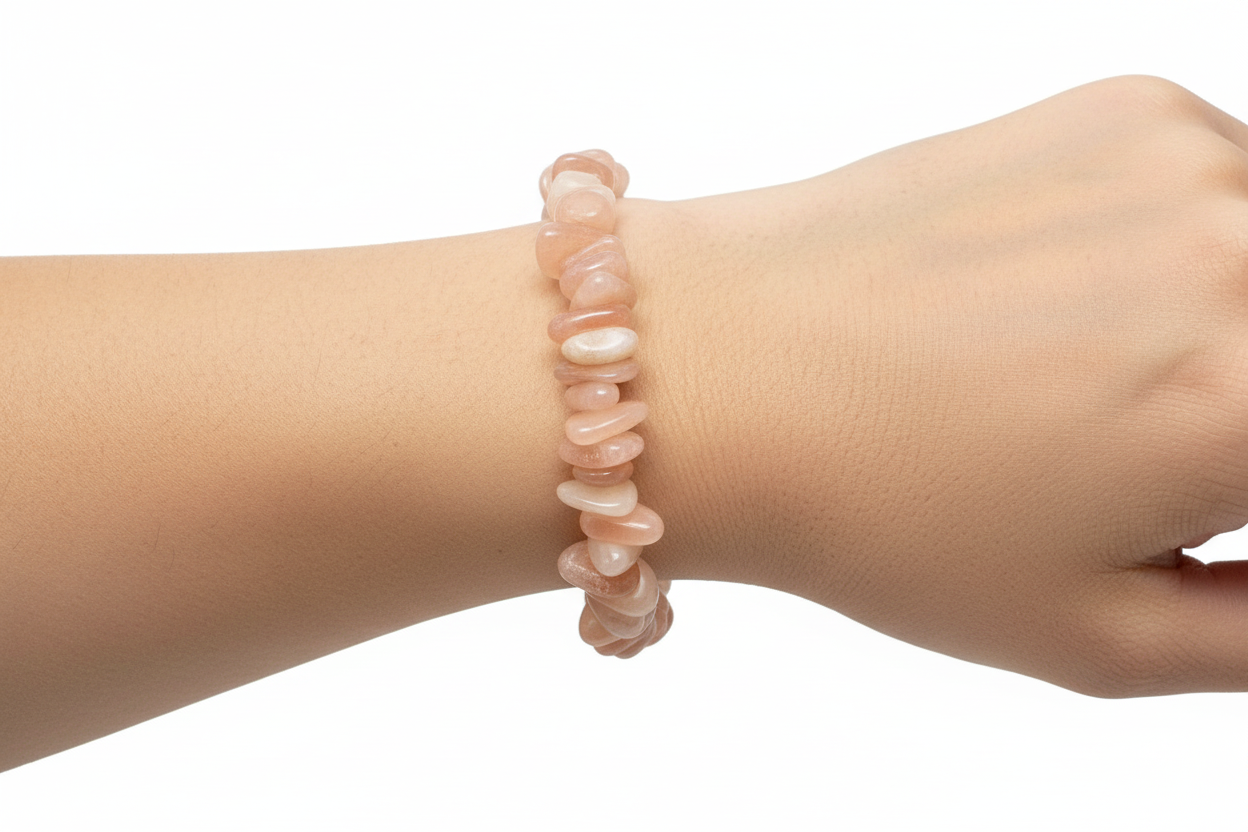 Peach Moonstone Intention Bracelet – Intuition & Balance