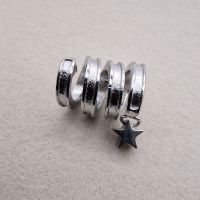 Stainless Steel Spiral Bead with Star Charm – Memorial Keepsake