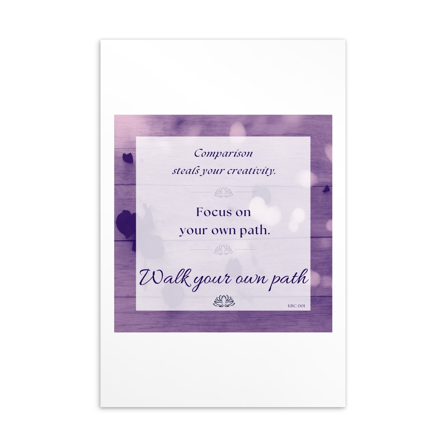 Walk Your Own Path affirmation postcard, daily reminder for creatives, by Handmade by Christine