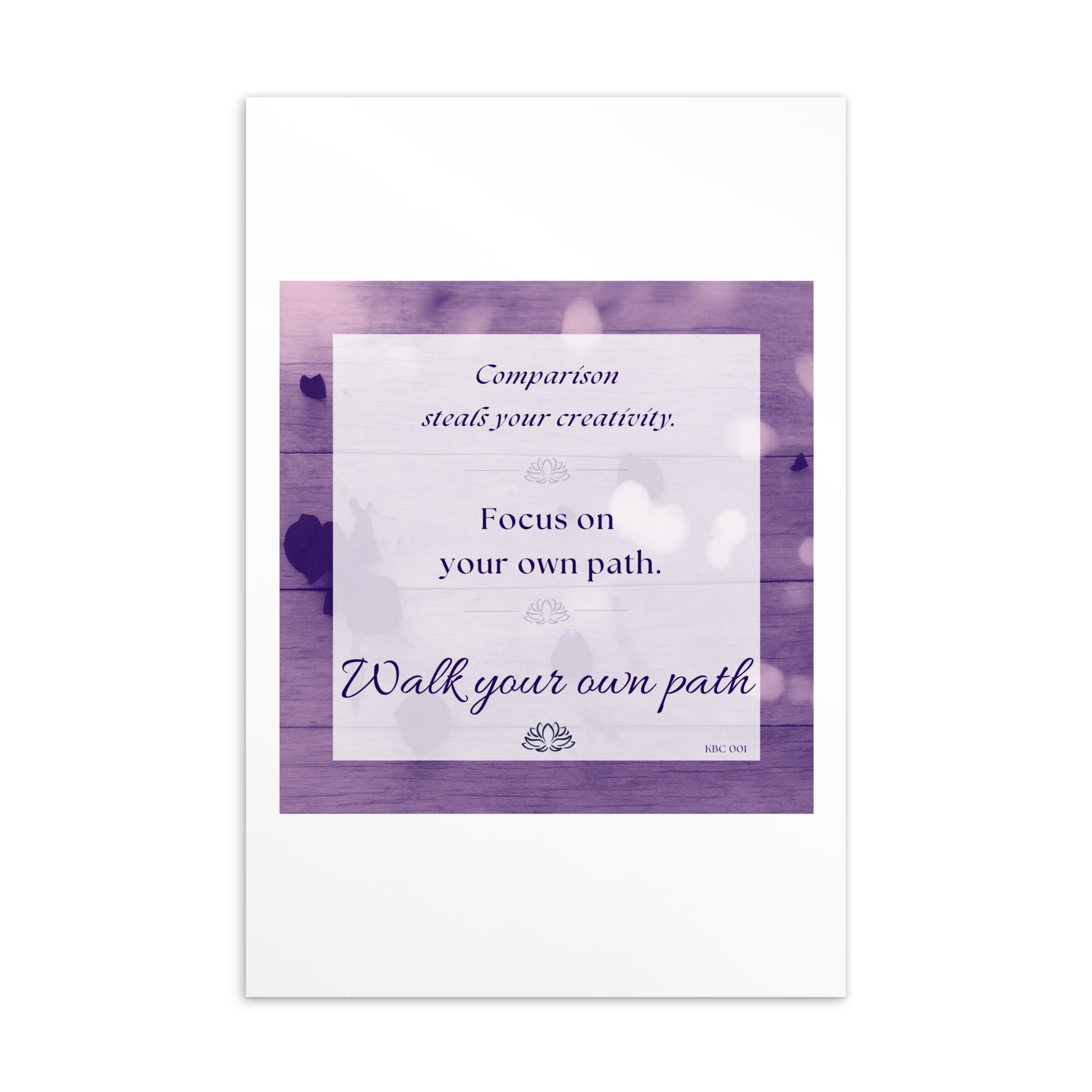 Walk Your Own Path affirmation postcard, daily reminder for creatives, by Handmade by Christine